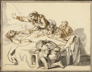 Ölü Bir Adamın Yasını Tutan Kadınlar ve Çocuklar by Jean Baptiste Greuze