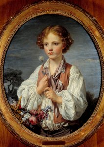 Çiçek sepetindeki genç çocuk, Jean Baptiste Greuze (1725-1805) 1761 by Jean Baptiste Greuze