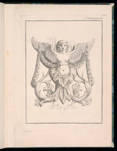 Sfenks için tasarım, pl. 2, Deuxieme Cahiers des arabesques dessinés par J. B. Huet ... [Kitap 2, Arabesk Portföyleri J.B. Vardır] by Jean Baptiste Huet