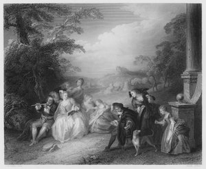Flüt Çalan by Jean-Baptiste Joseph after Pater