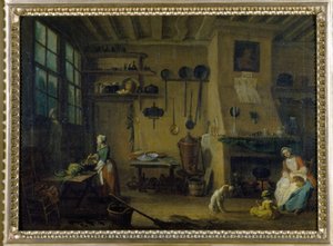 Burjuva mutfağı - J.B Lallemand (1716 - 1803) tarafından yapılan resim, 17. yüzyılın sonları, Dijon Güzel Sanatlar Müzesi.