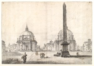 Piazza del Popolo, Roma by Jean-Baptiste Lallemand