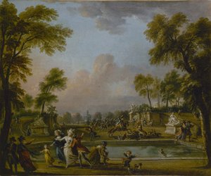 Prince de Lambesc, Tuileries bahçelerine zorla giriyor, 12 Temmuz 1789, c. 1789.