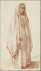 Rus Elbiseli Bir Kadın by Jean Baptiste Le Prince