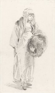 Kürk manşonlu Rus kadın, 1758 ve 1761 yılları arasında