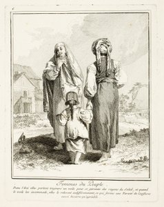 Halkın Kadınları, Kuzey Halklarının Çeşitli Giysilerinden altıncı plaka by Jean Baptiste Le Prince