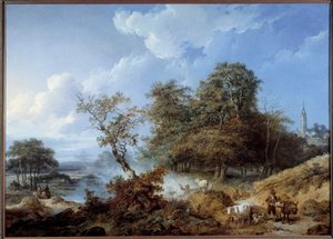 Anime manzara. Jean Baptiste Leprince (1734-1781) tarafından yapılan tablo