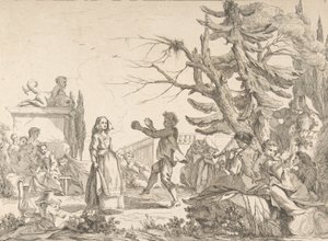 Doğaçlama Dans Doğaçlama Balosu, 1742. by Jean Baptiste Marie Pierre