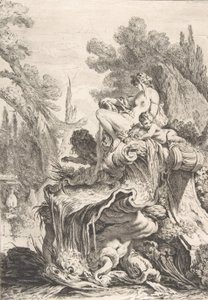 Oturan Su Perisi Bir deniz kabuğu üzerine oturtulmuş bir naiadlı bir çeşme, yaklaşık. 1740. by Jean Baptiste Marie Pierre