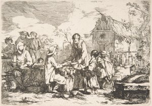 Köy Pazarı Yeri Köy Pazarı, 18. yüzyıl. by Jean Baptiste Marie Pierre