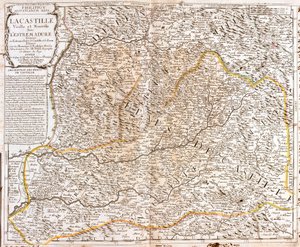 Kastilya (İspanya) Haritası (Gravür by Jean-Baptiste Nolin
