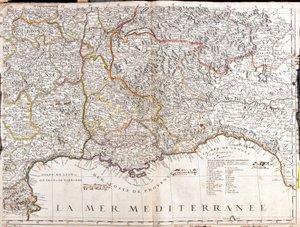Dauphine ve Provence (Fransa) Haritası (Gravür by Jean-Baptiste Nolin