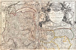 Savoy ve Piedmont (İtalya) haritası (Gravür
