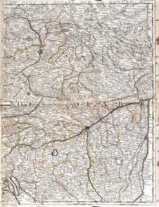 Swabia (Almanya) Haritası (Gravür by Jean-Baptiste Nolin