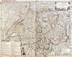 İsviçre Haritası (Gravür by Jean Baptiste Nolin