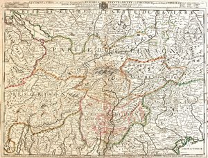 Tirol Eyaleti (Almanya) Haritası (Gravür