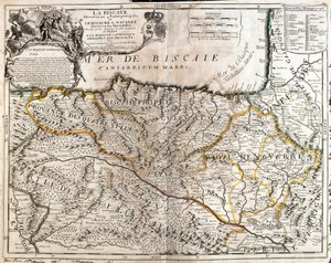 Biscay Eyaleti (İspanya) ve Navarre Krallığı (Fransa) Haritası (Gravür