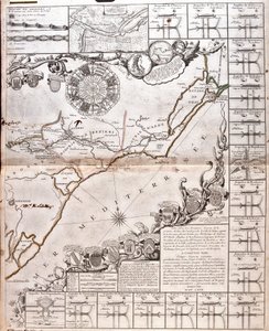 Su kemerleri ile Canal du Midi Haritası (Gravür by Jean-Baptiste Nolin