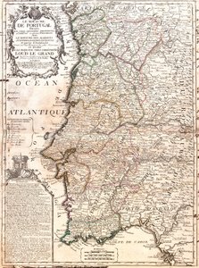 Portekiz Krallığı Haritası (Gravür by Jean-Baptiste Nolin