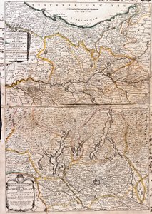 Milano (İtalya) bölgesinin haritası (Gravür by Jean-Baptiste Nolin