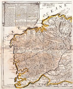 Galiçya (İspanya) krallığının haritası (Gravür