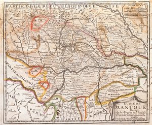 Mantova (İtalya) eyaletinin haritası (Gravür