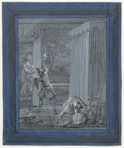 Koca, Karı ve Hırsız / Le Mari, la Femme et le Voleur Jean de La Fontaine tarafından Fabllar için İllüstrasyonlar (dizi adı) by Jean Baptiste Oudry