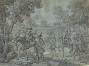 Ragotin ayetleri beyan eder; köylüler onun vaaz verdiğine inanıyor by Jean Baptiste Oudry