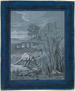 Keklik Yavrusunu Kurtarır by Jean Baptiste Oudry