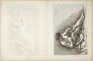 Kraliyet Akademisi Profesörleri tarafından kısmen oyulmuş Akademilerin figürlerinin İkinci kitabından şekil (arka ve ters), by Jean Baptiste Perronneau