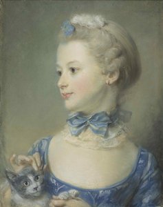 Kedili küçük kız Marie-Anne Huquier, 1747.