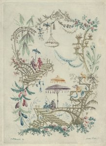 Çin Arabesk Defterlerinin Yeni Paketinden Chinoiserie, 1790-99. by Jean Baptiste Pillement