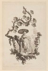 Dal Altında Şemsiyeli Figür by Jean Baptiste Pillement