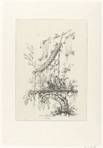 Chinoiserie tarzında süs kompozisyonu Deuxième Cahier de six Baraques Chinoises için chinoiserie tarzında süs tasarımları (seri başlığı) by Jean Baptiste Pillement