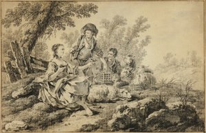 pastoral sahne by Jean Baptiste Pillement
