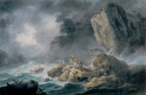 Fırtına ve gemi enkazları by Jean Baptiste Pillement