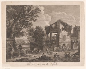 Napoli bölgesinin görünümü Vüe ​​​​des Environs de Naples (nesne üzerindeki başlık) by Jean Baptiste Racine