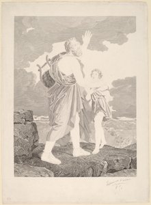 Kör Homeros by Jean Baptiste Raphael Urbain Massard, after Baron François Gerard