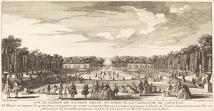 Chateau Terrace Kenarından Çekilen Bassin de Latone Görünümü by Jean Baptiste Rigaud