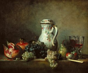 Üzüm ve nar by Jean Baptiste Simeon Chardin