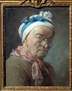 Beziküllere Anlatılan Otoportre Jean Baptiste Simeon Chardin (1699-1779). 1771. Soluk. 0,459 x 0,375 m. by Jean Baptiste Simeon Chardin