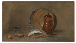 Balık ve Bakır Tencere ile Natürmort by Jean Baptiste Simeon Chardin