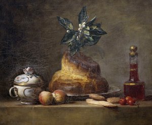 tatlı çörek ile natürmort by Jean Baptiste Simeon Chardin