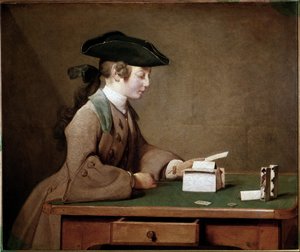 Kartlar Evi (tuval üzerine yağlı boya by Jean Baptiste Simeon Chardin