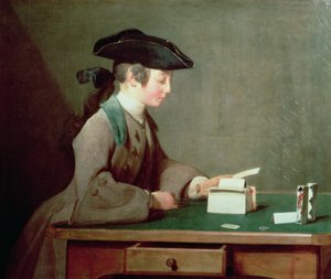 The House of Cards, c.1736-37  by Jean Baptiste Simeon Chardin