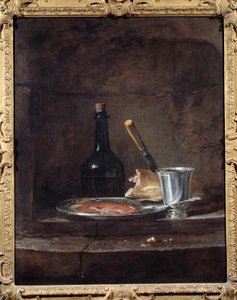 Bir öğle yemeğinin aperatifleri de gümüş fincan diyor. Jean Baptiste Simeon Chardin