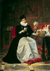 Mektup Okuyan Kadın Jea-Baptiste Victor Loutrel (1821-1908) 19. Yüzyıl Güneşi. 0,48x0,34 m Rouen, Güzel Sanatlar Müzesi by Jean Baptiste Victor Loutrel