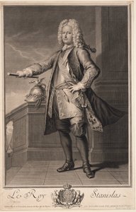 Stanislas Leszczynski (Leczinski), Hayırsever - Stanislaw I Leszczynski (1677-1766), Polonya Kralı - Van Loo, Jean Baptiste (1684-1745) - 1705 - Bakır gravür - 53,5x33 - Özel Koleksiyon