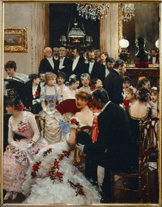 Bir akşam eğlencesi (tuval üzerine resim) by Jean Beraud