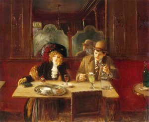Kafede, Absinthe Drinkers, 1909 dolayları (resim) by Jean Beraud